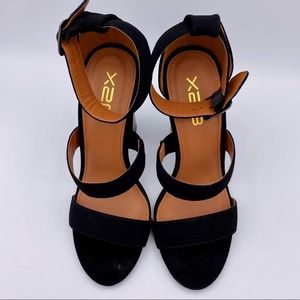 💗X2B Black Strappy 4” Block Heels
